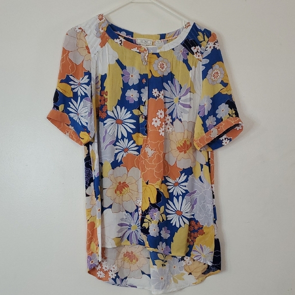 Fat Face Tops - Fat Face Floral Blouse Top Size 6 Summer Flowy Button Closure Colorful Pattern